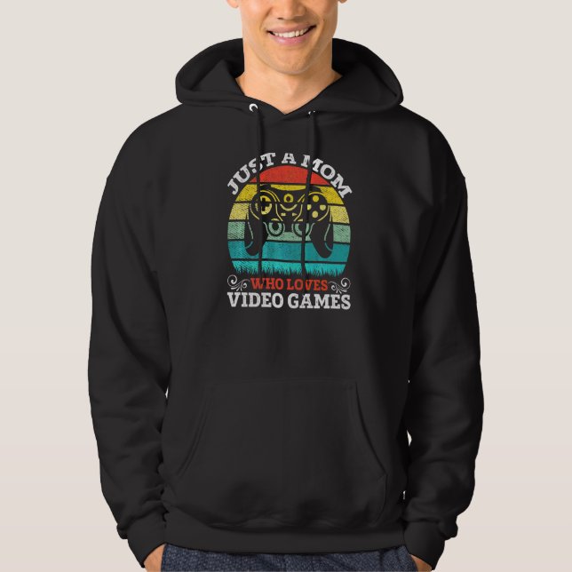 Moletom Retrair apenas uma mãe que ama Videos games da mãe (Frente)