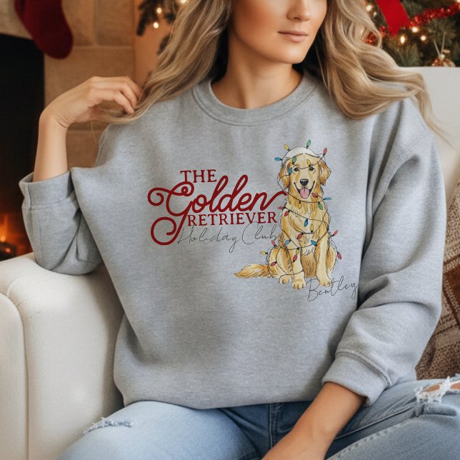 Moletom Retriever de Ouro de Natal Personalizado (Elevate your holiday shopping apparel with this Custom Christmas Golden Retriever sweatshirt!)
