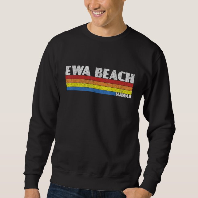 Moletom Retro 80s Hawaii HI Souvenir Ewa Beach (Frente)