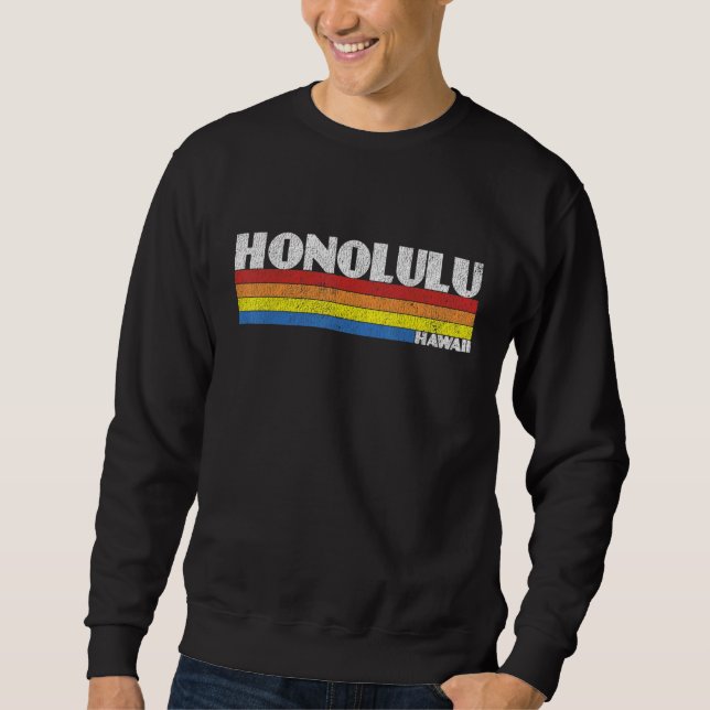 Moletom Retro 80s Hawaii HI Souvenir Honolulu (Frente)