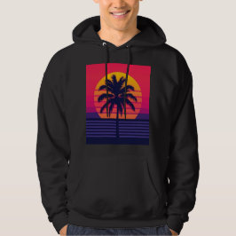 Moletom Retro 80s Sunset Palm Tree Synthwave Art