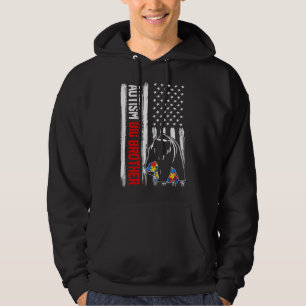Moletom Retro Autismo Big Brother Bear American Flag Aware