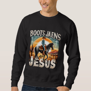 Moletom Retro Boots Jeans E Jovem Cowgirl