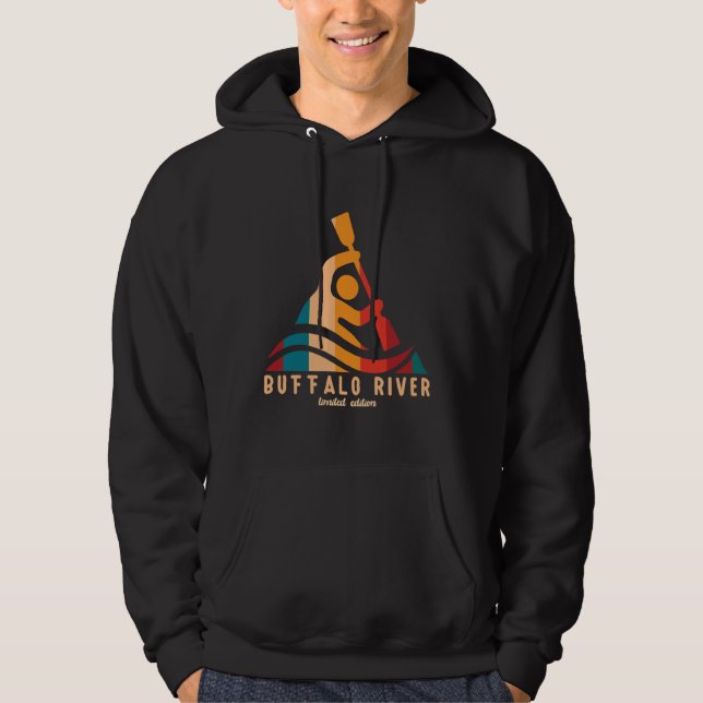 Moletom Retro Buffalo River Kayaking (Frente)