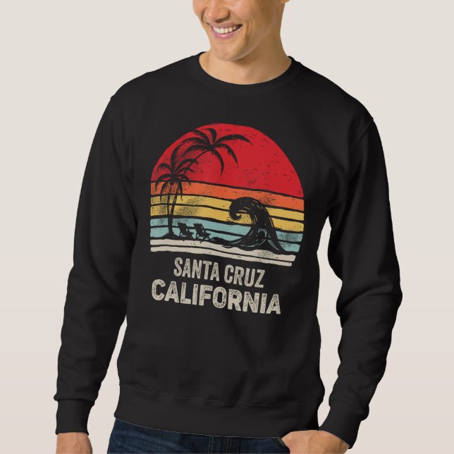 Moletom Retro California Papais noeis Cruz Beach Shirt Sur (Frente)