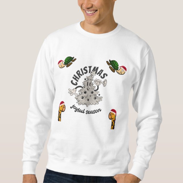 Moletom Retro Cartoon Natal Joyful Season (Frente)
