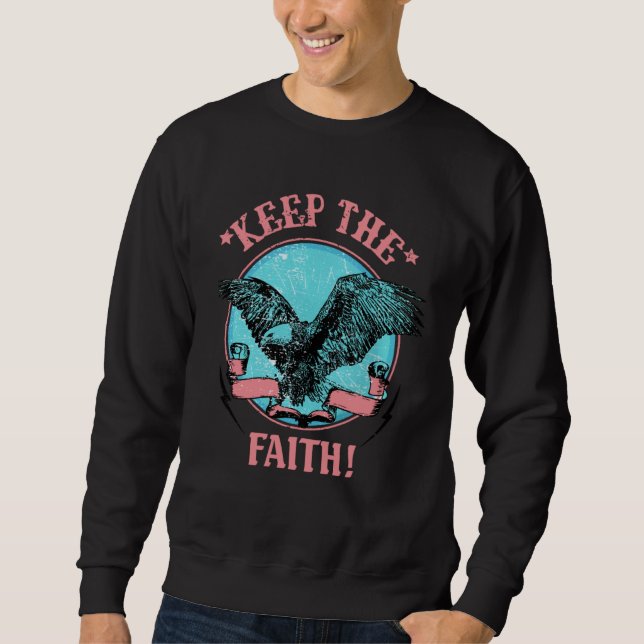 Moletom Retro Christian Eagle Keep The Faith Bible Verse R (Frente)