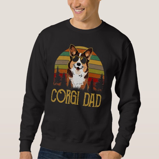 Moletom Retro Corgi Dad  Dog Owner Pet Welsh Corgi Father (Frente)