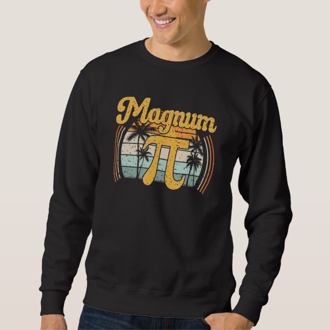 Moletom Retro de Dia Pi de Magnum Pi Math (Frente)