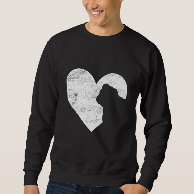 Moletom Retro English Bulldog Dog Heart Valentine's Day Do (Frente)
