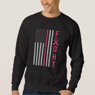 Moletom Retro Fight American Flag Breast Cancer Awareness