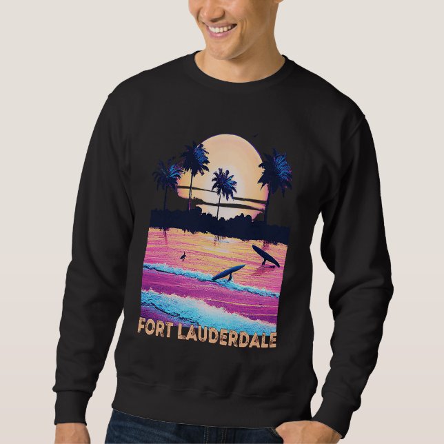 Moletom Retro Fort Lauderdale Florida Souvenir Surf (Frente)