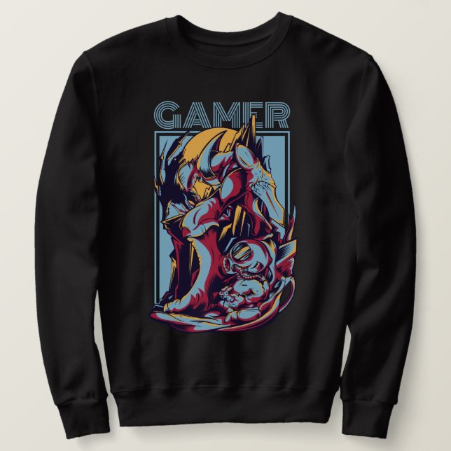 Moletom Retro Gamer Alien Monster Vintage Arcade Graphic  (Frente do Design)
