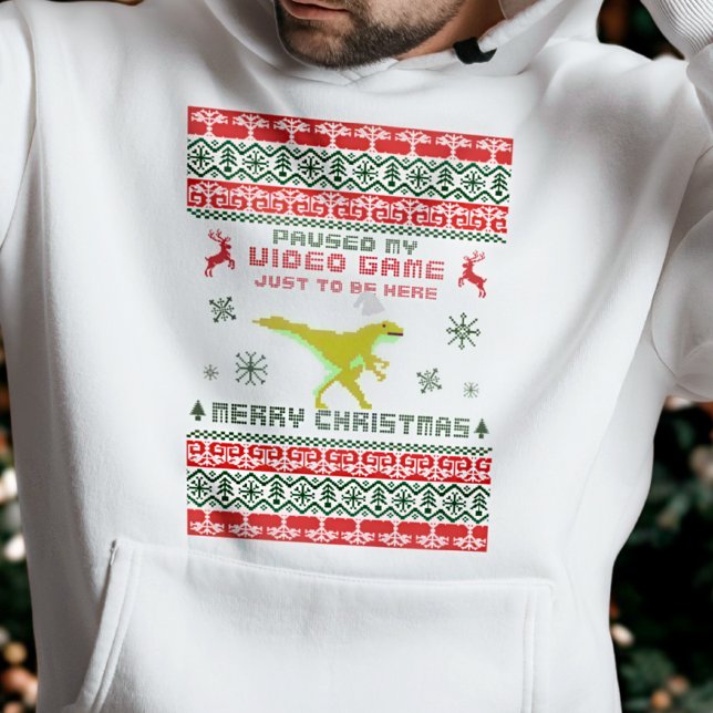 Moletom Retro Gamer Dinosaur – Edição de Natal (Criador carregado)