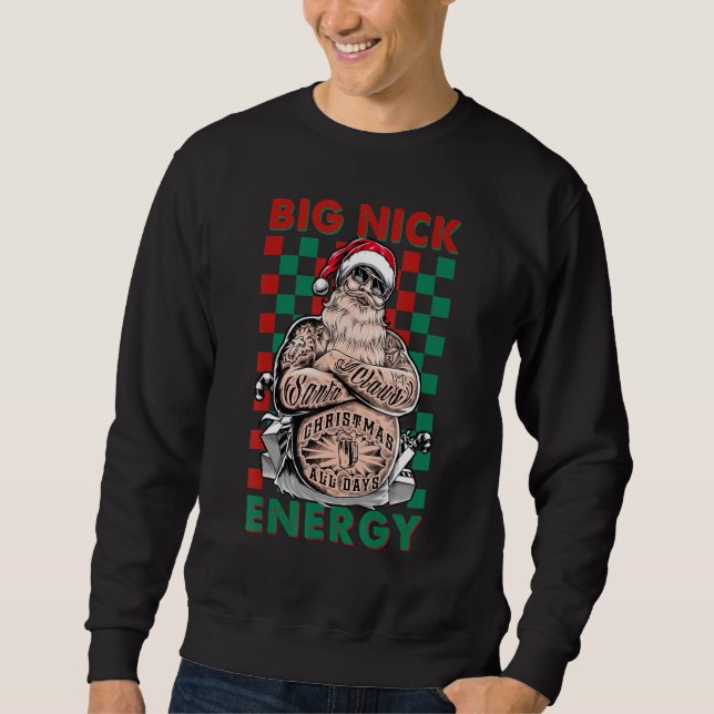 Moletom Retro Groovy Big Nick Energy Santa Christmas Trend (Frente)