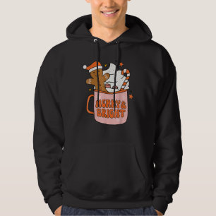 Moletom Retro Groovy Feliz E Bright Gingerbird Christma