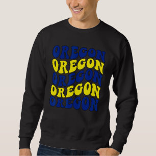 Moletom Retro Groovy Garota de Casa do Estado de Oregon Eu