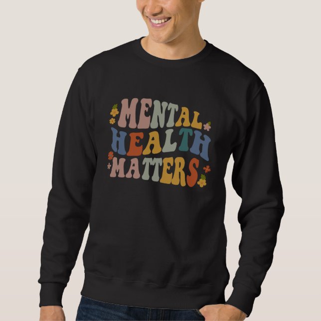Moletom Retro Groovy Mental Health Matters Therapist Psych (Frente)