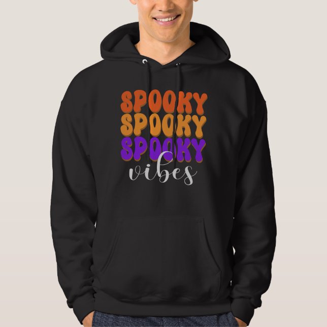 Moletom Retro Groovy Spooky Vibes Halloween (Frente)