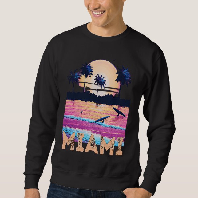 Moletom Retro Miami Florida Souvenir Surf (Frente)