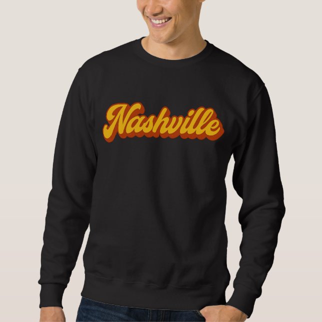 Moletom Retro Nashville Script Design - Vintage Sunset (Frente)