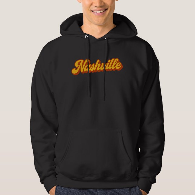 Moletom Retro Nashville Script Design - Vintage Sunset (Frente)
