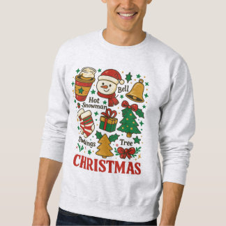 Moletom Retro Natal Xmas Doodles