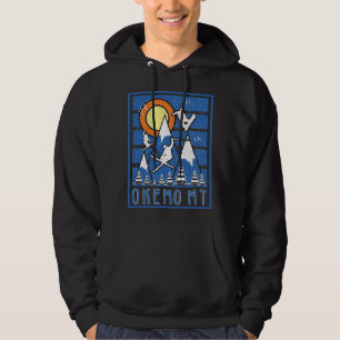 Moletom Retro Okemo Mountain Ski Sunset Hoodie
