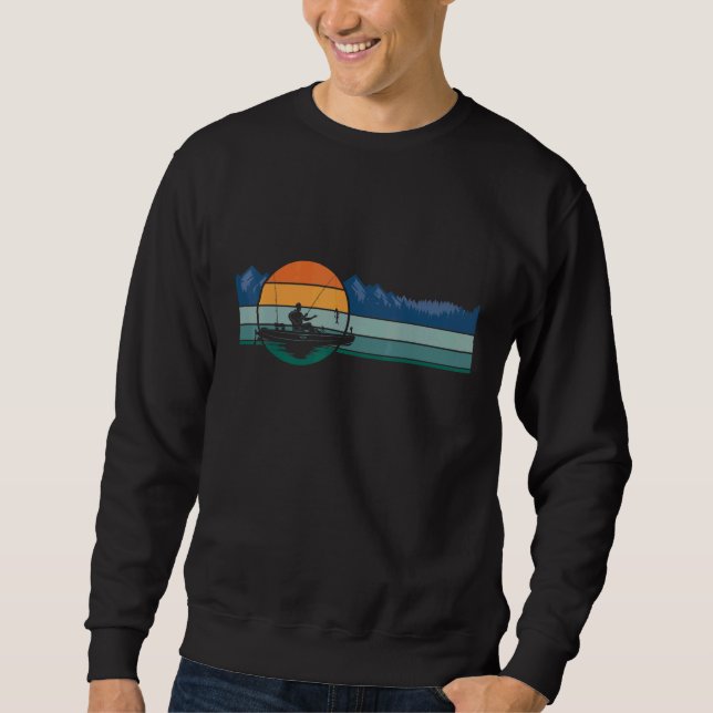 Moletom Retro-Olho De Ângulo De Barcos De Pesca Kajak (Frente)