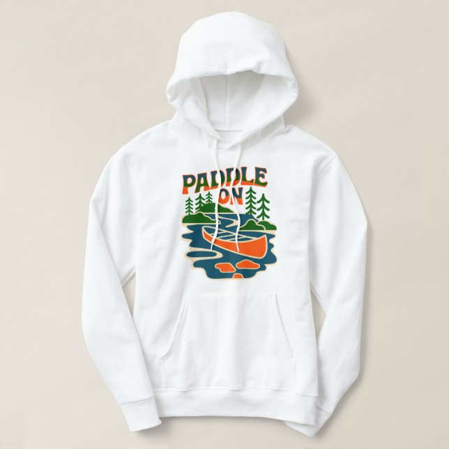Moletom Retro Paddle Na Canoa Adventure DesT-Shirt (Frente do Design)