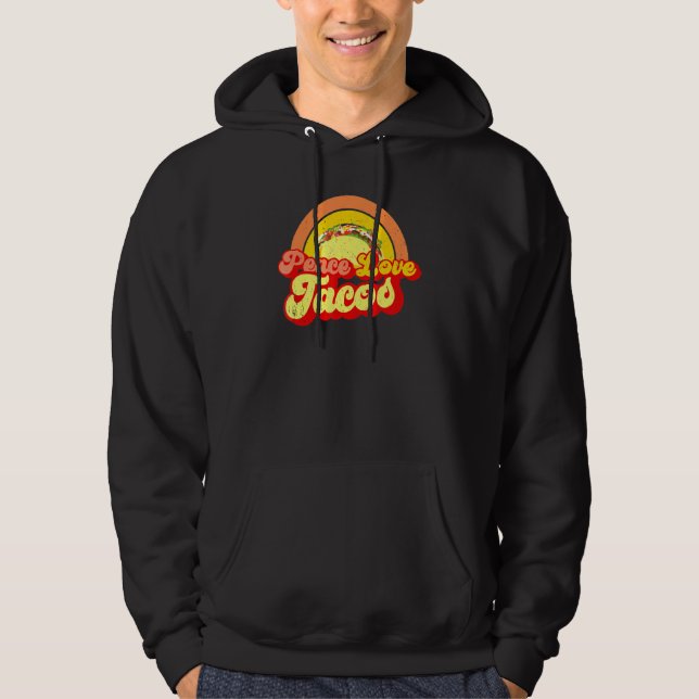 Moletom Retro Peace Love Tacos Velha Escola em Grafo (Frente)