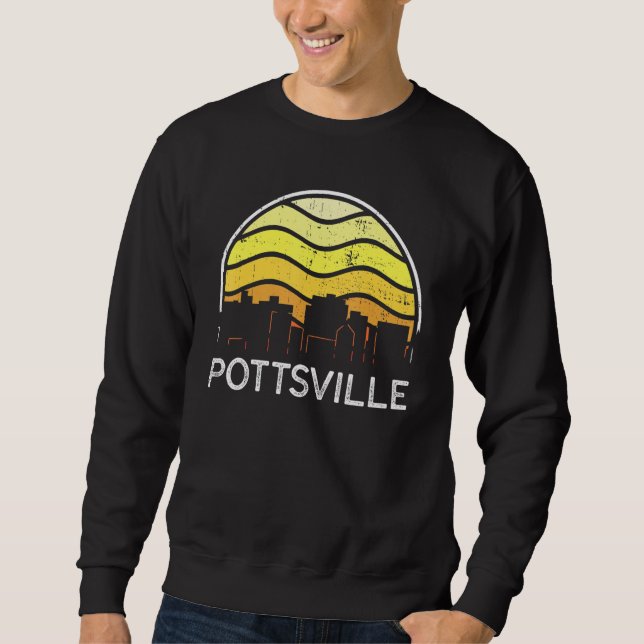Moletom Retro Pennsylvania Pottsville Visitors Skyline Vin (Frente)