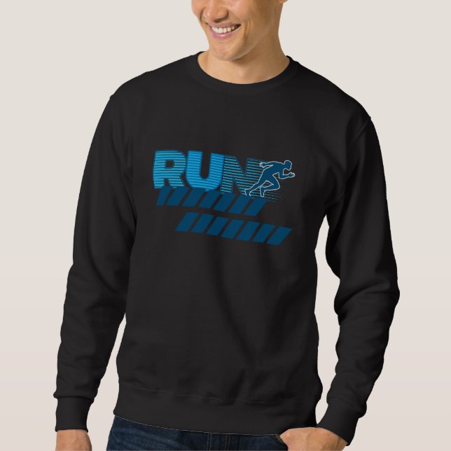 Moletom Retro Running Typography Sprinter Silhouette (Frente)