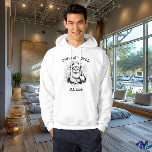 Moletom Retro Santa - Design Preto Meia-Tom Vintag