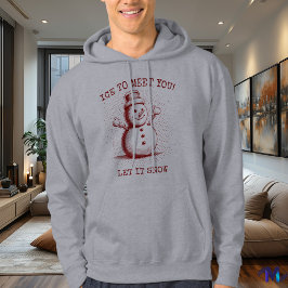 Moletom Retro Snowman Hoodie - Vintage Halftone Burgundy