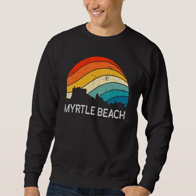Moletom Retro South Carolina City Myrtle Beach Skyline Vin (Frente)