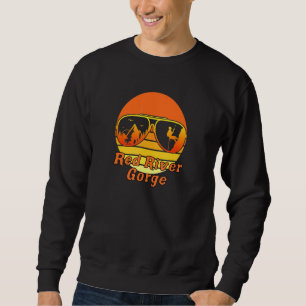 Moletom Retro Sunset Mountain Rock Kentucky Escalando Red