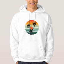 Retro Tropical Sunset with Palm Trees