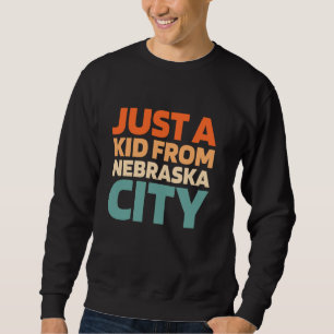 Moletom Retro Usa City - Apenas Uma Criança De Nebraska Ne