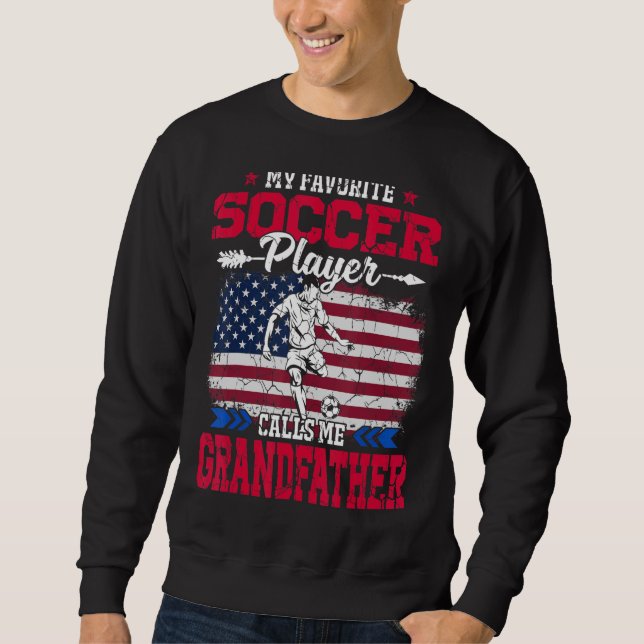 Moletom Retro Usa Flag Soccer Player Me Chama Avô (Frente)