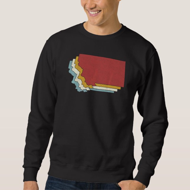 Moletom Retro USA State  Vintage Map Montana (Frente)