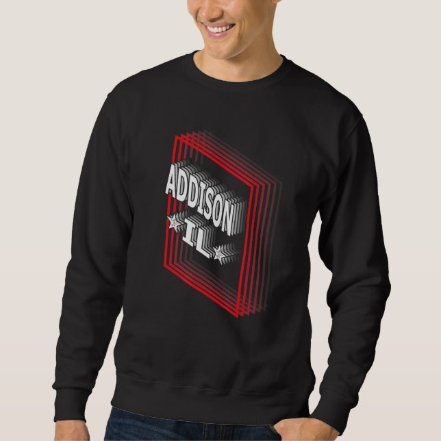 Moletom Retro Vaporwave Addison Illinois IL (Frente)