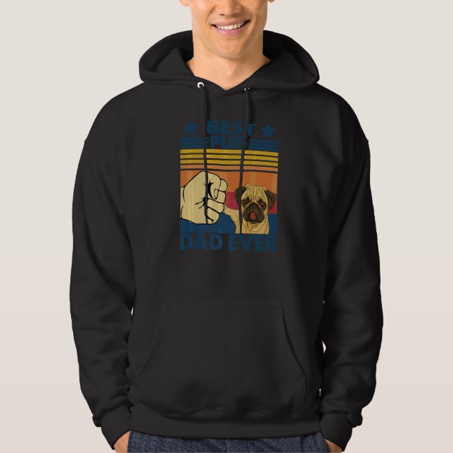 Moletom Retro Vintage Best Pug Pai Ever (Frente)