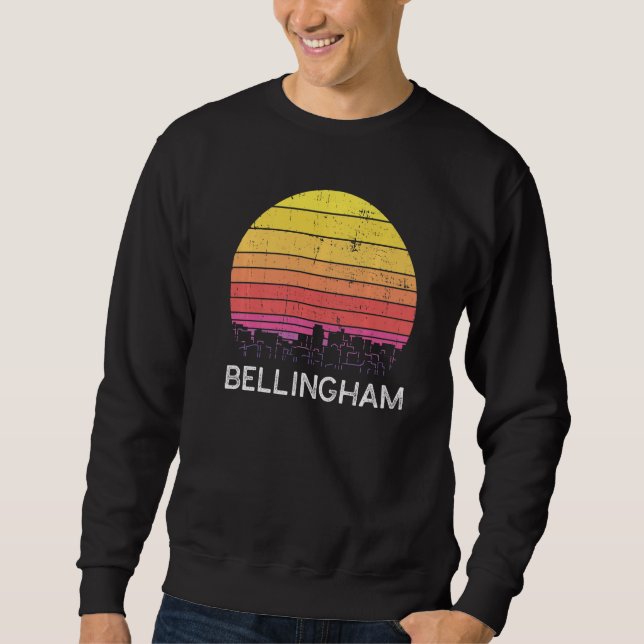 Moletom Retro Washington Bellingham Skyline Vintage Urban  (Frente)