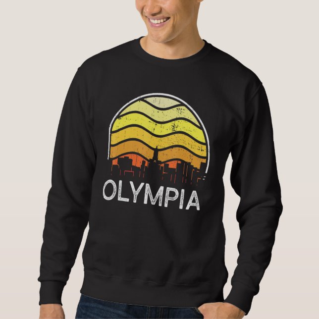 Moletom Retro Washington Olympia Visitors Skyline Vintage  (Frente)