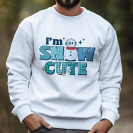 Moletom Retro Winter I'm Snow Cute Teal Snowman