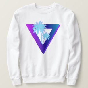 MOLETOM RETROWAVE SINTHWAVE PALM TREES TRIANGLE SWEATSHIRT