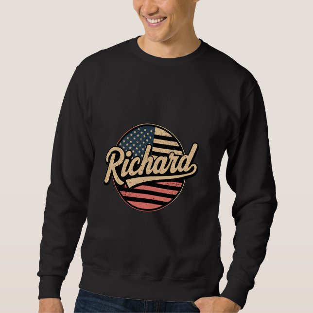 Moletom RICHARD First Name USA Flag Personalizado (Frente)