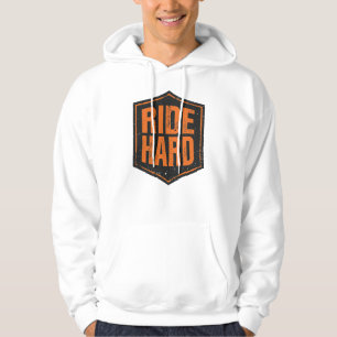 Moletom "Ride Hard" Emblema Rústico de Motociclista