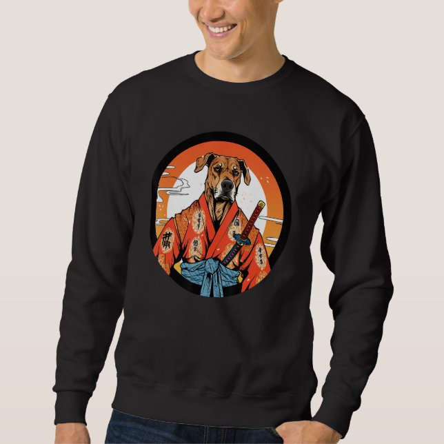 Moletom Ridgeback Samurai Funny Dog Warrior (Frente)